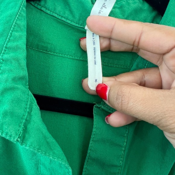 Anthropologie Maeve Kelly Green Fountain of Youth Sleeveless Shirt Dress Women 8 - Picture 12 of 16